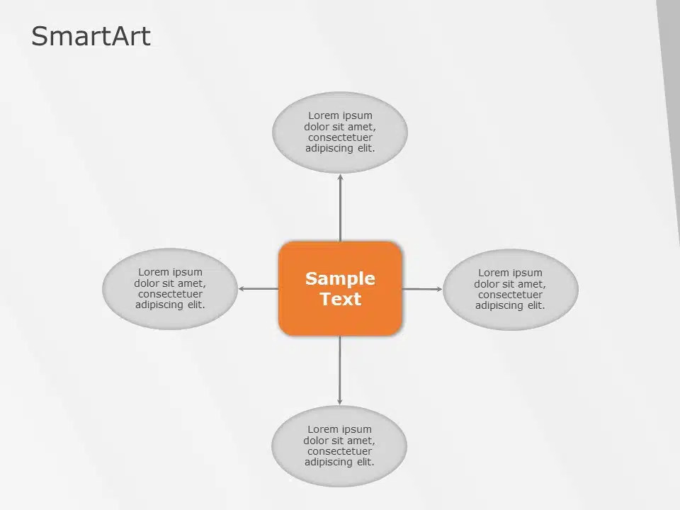 SmartArt Cycle Diverging Arrows 4 Steps & Google Slides Theme