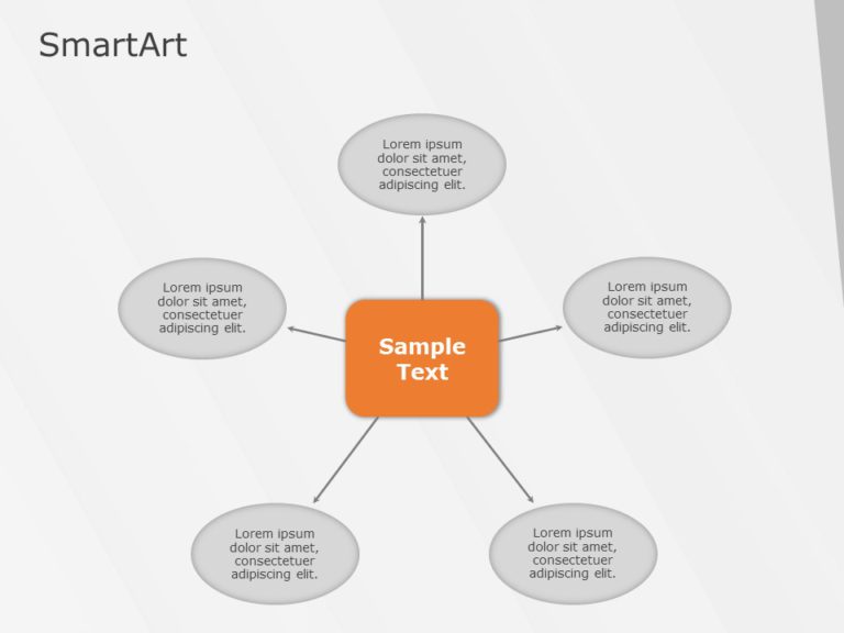 SmartArt Cycle Diverging Arrows 5 Steps & Google Slides Theme