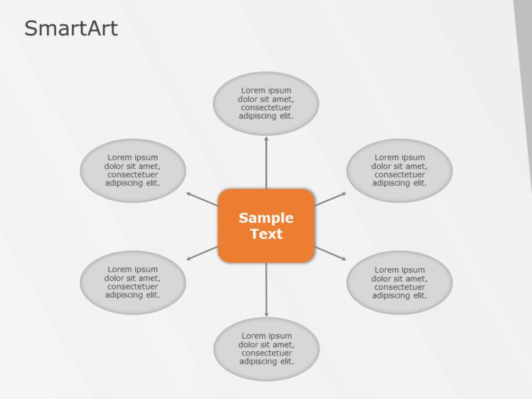 SmartArt Cycle Diverging Arrows 6 Steps & Google Slides Theme