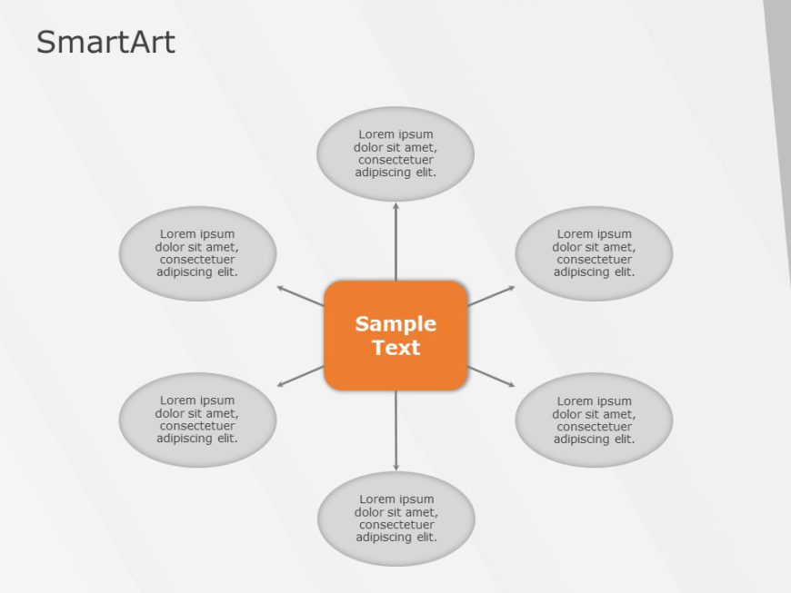 SmartArt Cycle Diverging Arrows 6 Steps