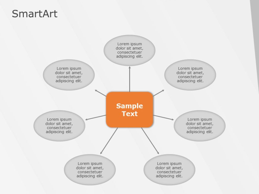 SmartArt Cycle Diverging Arrows 7 Steps