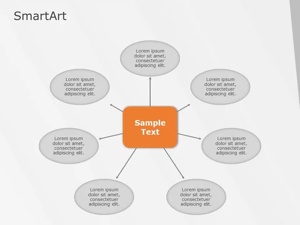 SmartArt Cycle Diverging Arrows 7 Steps & Google Slides Theme