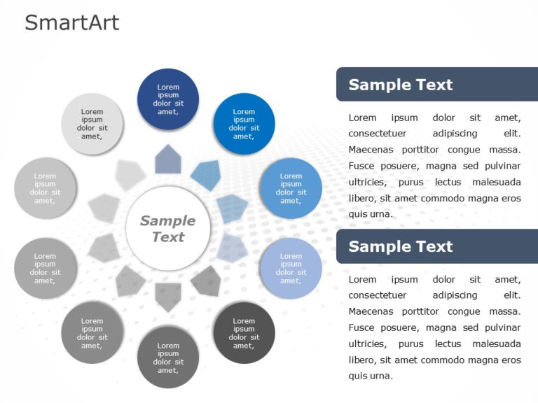 SmartArt Cycle Diverging Circle 10 Steps & Google Slides Theme