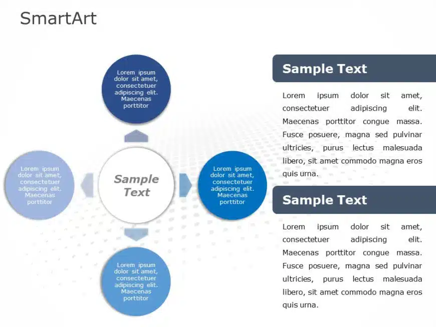 SmartArt Cycle Diverging Circle 4 Steps