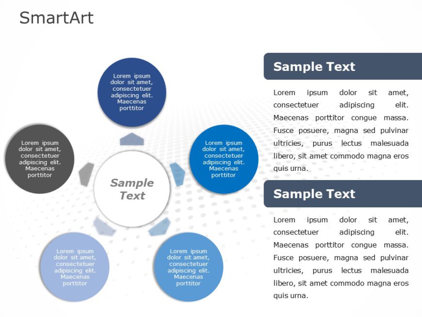 SmartArt Cycle Diverging Circle 5 Steps