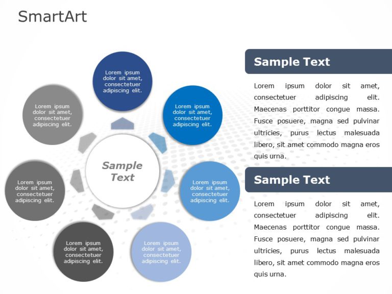 SmartArt Cycle Diverging Circle 7 Steps & Google Slides Theme