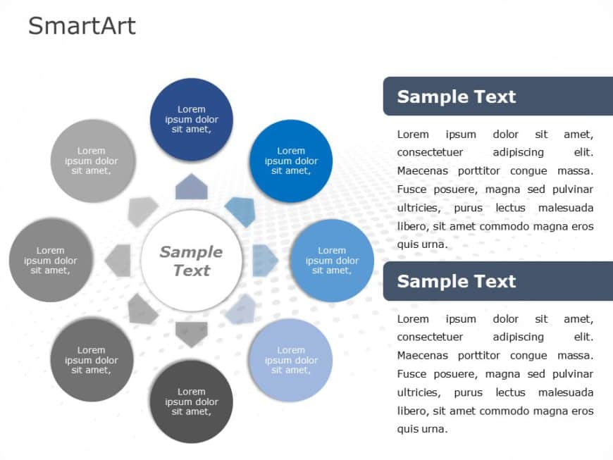 SmartArt Cycle Diverging Circle 8 Steps