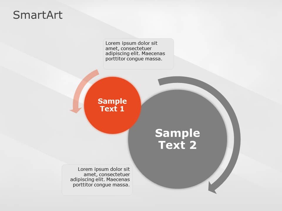 SmartArt Cycle Gears 2 Steps & Google Slides Theme