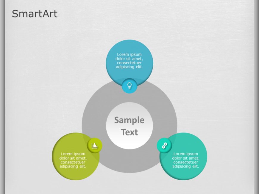 SmartArt Cycle Overlapping 3 Steps