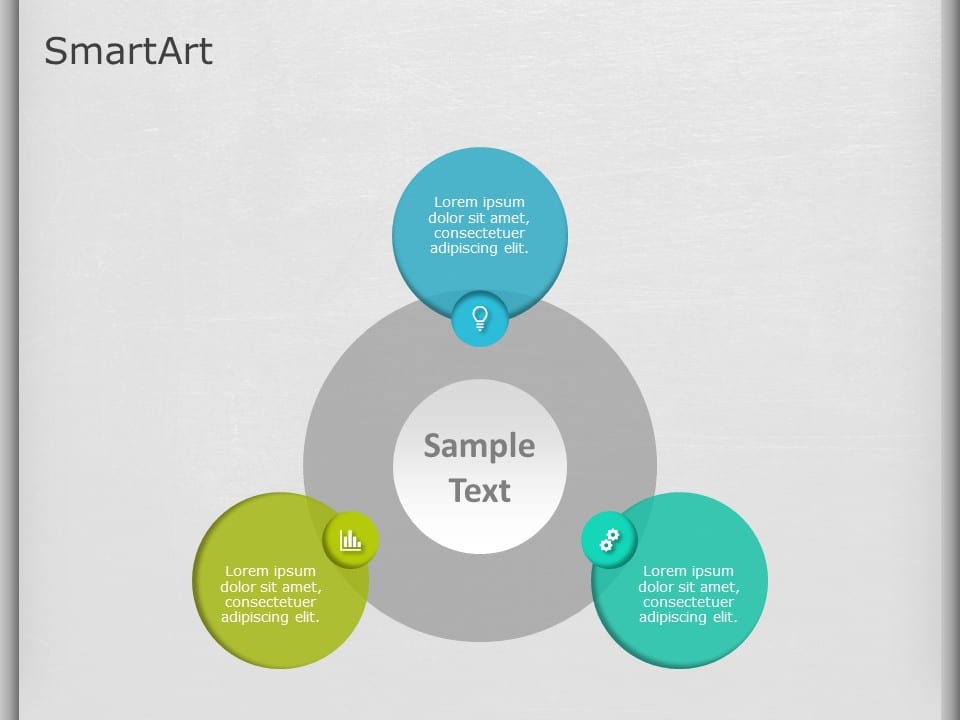 SmartArt Cycle Overlapping 3 Steps & Google Slides Theme