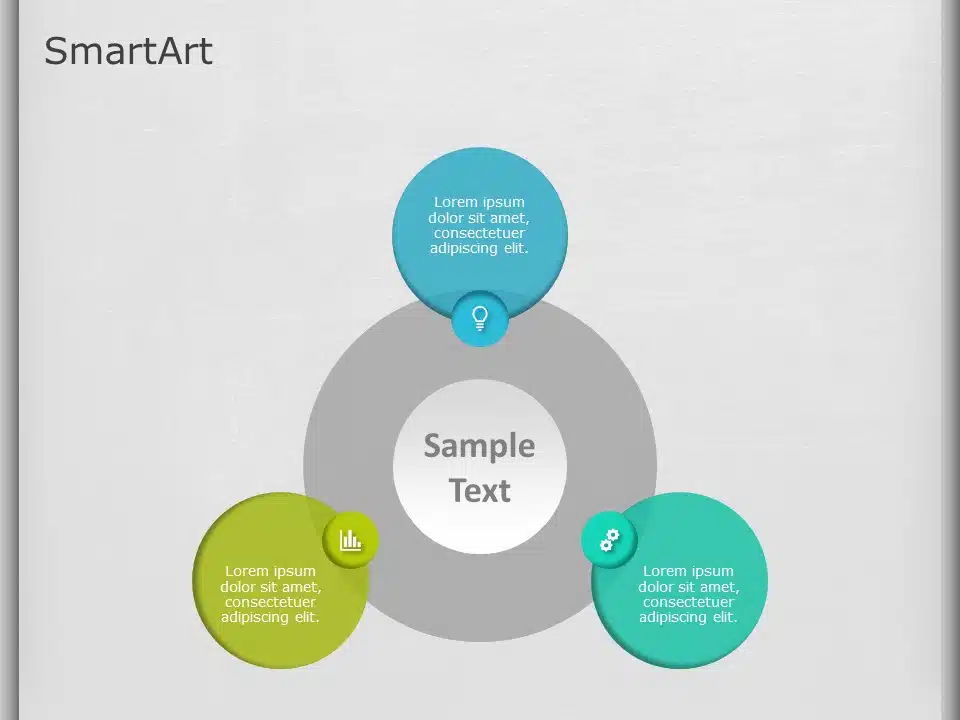 SmartArt Cycle Overlapping 3 Steps & Google Slides Theme