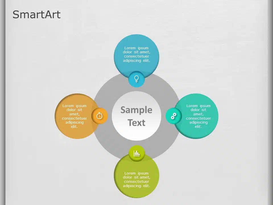 SmartArt-Cycle-Overlapping-4-Steps & Google Slides Theme