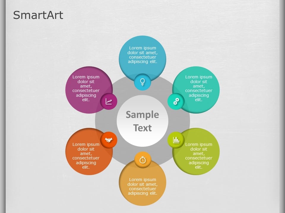 SmartArt Cycle Overlapping 6 Steps