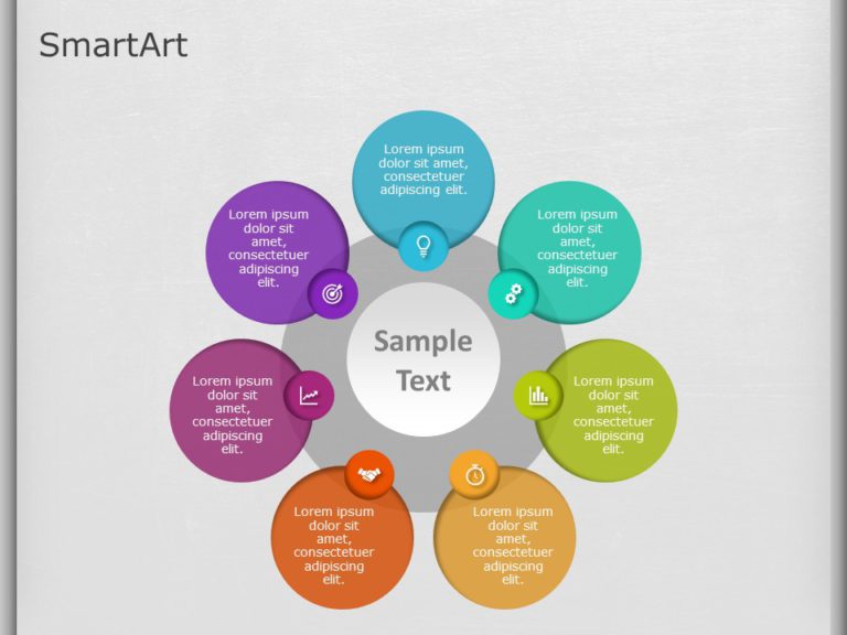 SmartArt Cycle Overlapping 7 Steps & Google Slides Theme