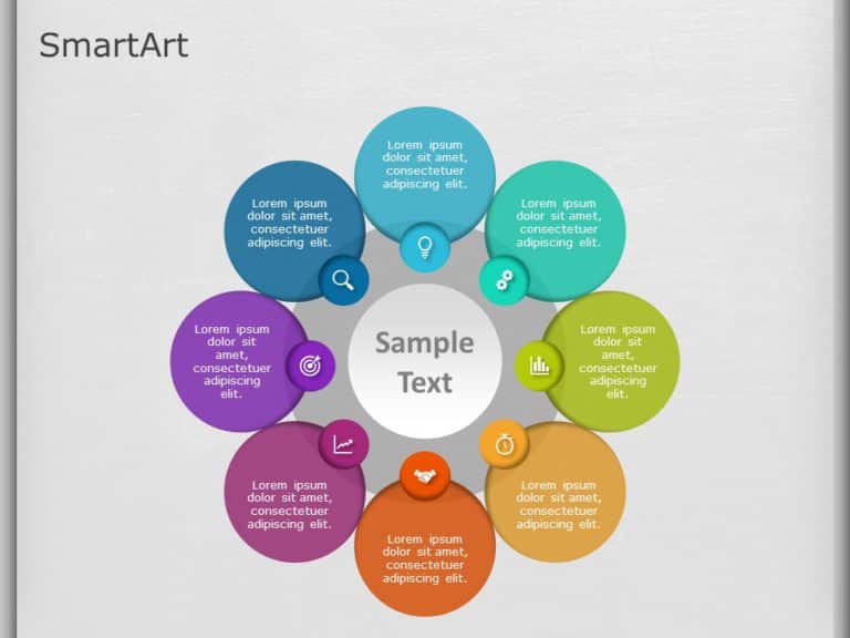 SmartArt Cycle Overlapping 8 Steps & Google Slides Theme