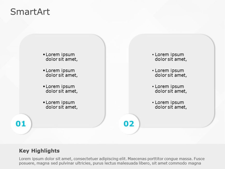 SmartArt List Rectangular box 2 Steps