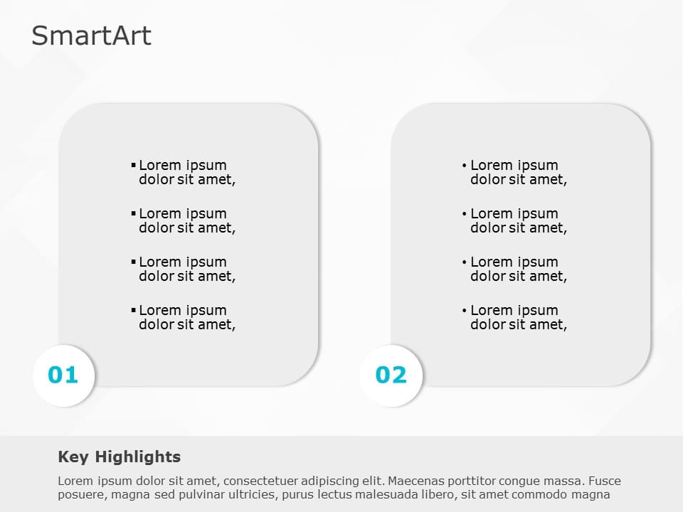 SmartArt List Rectangular box 2 Steps & Google Slides Theme