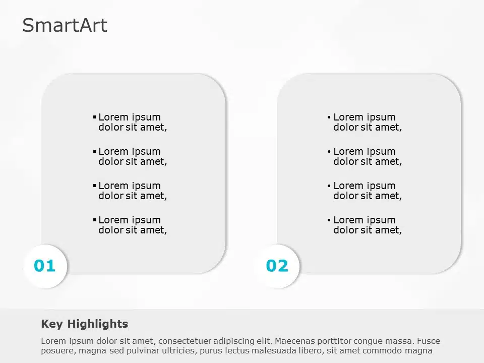 SmartArt List Rectangular box 2 Steps & Google Slides Theme