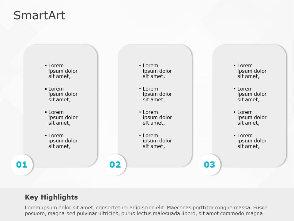 SmartArt List Rectangular box 3 Steps & Google Slides Theme