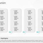 SmartArt List Rectangular box 5 Steps