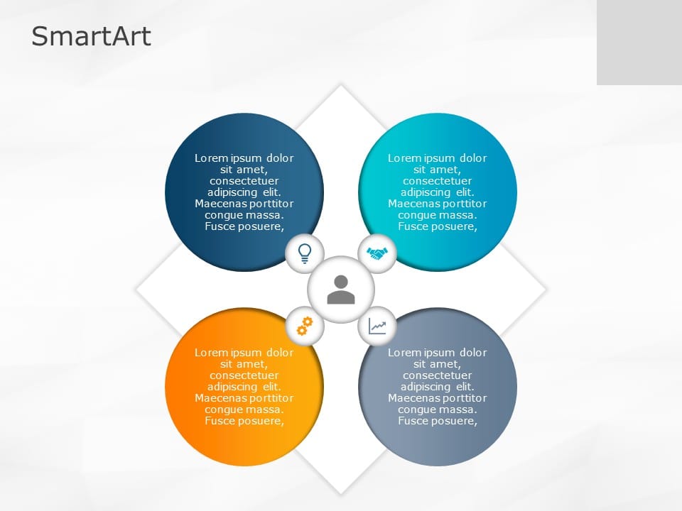 SmartArt Matrix Circles 4 Steps & Google Slides Theme