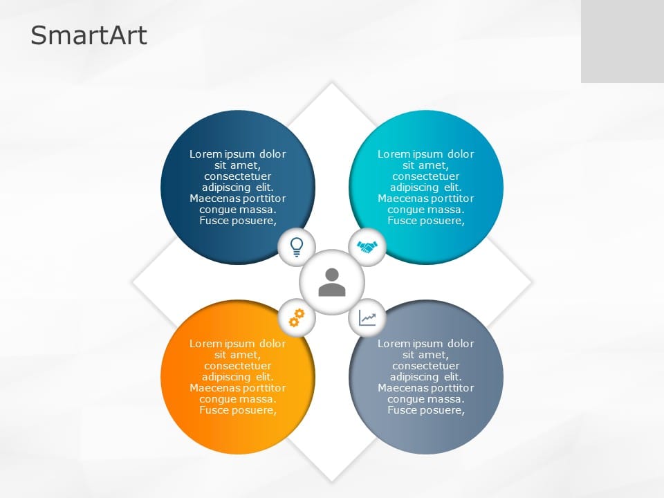Smartproject Matrix SmartArt Matrix Circles 4 Steps