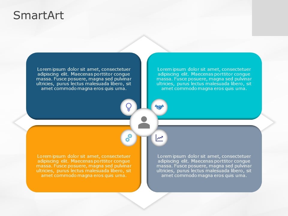 SmartArt Matrix Rectangle 4 Steps & Google Slides Theme
