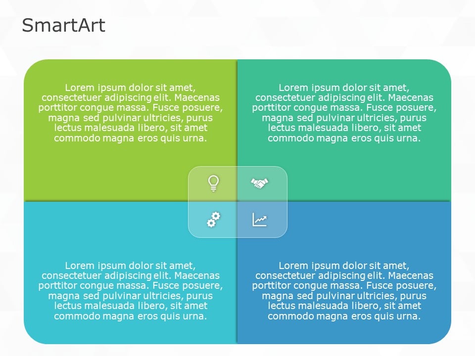 SmartArt Matrix Rectangle Grid 4 Steps & Google Slides Theme
