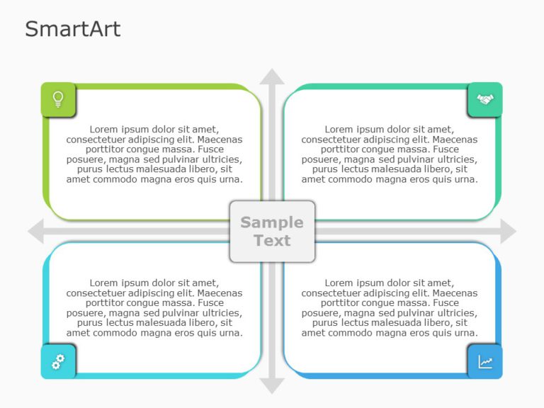 SmartArt Matrix Rectangle Tiles 4 Steps