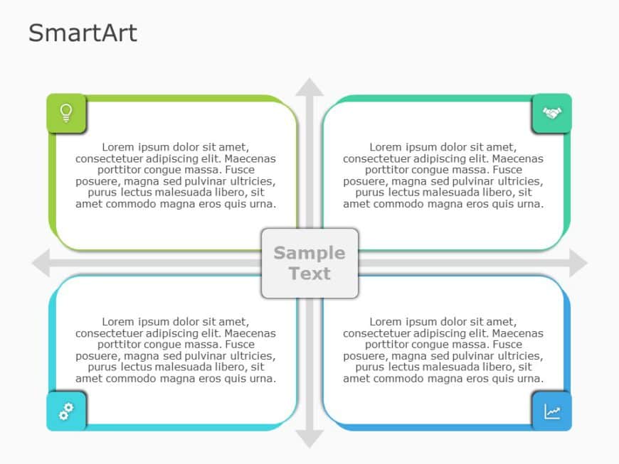 SmartArt Matrix Rectangle Tiles 4 Steps