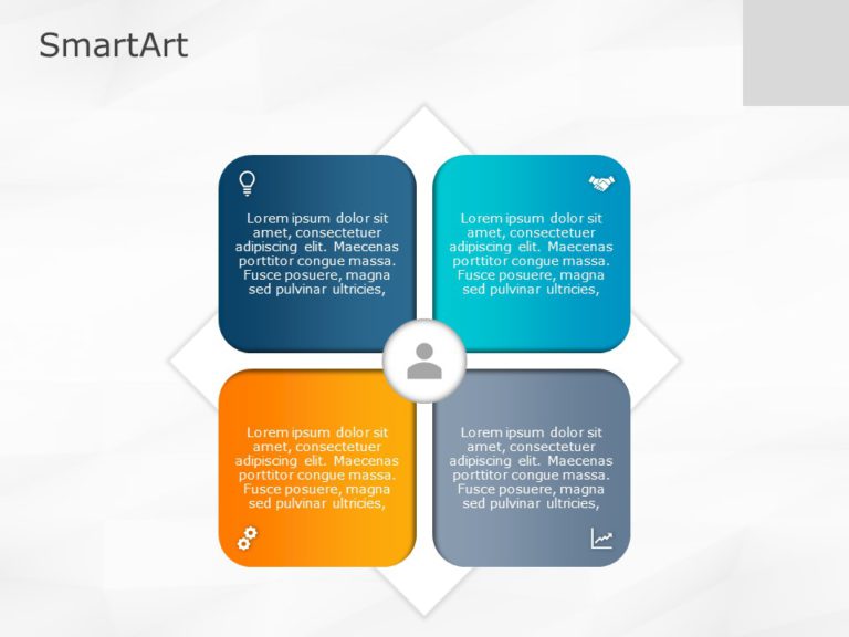 SmartArt Matrix Square 4 Steps & Google Slides Theme