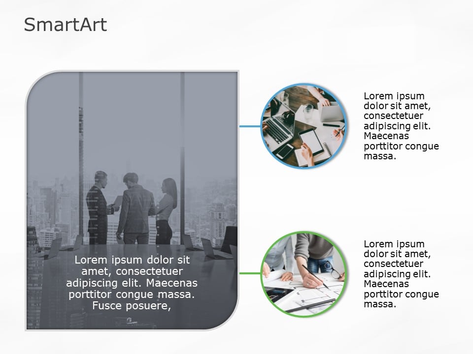 SmartArt Picture Callout 2 Steps & Google Slides Theme