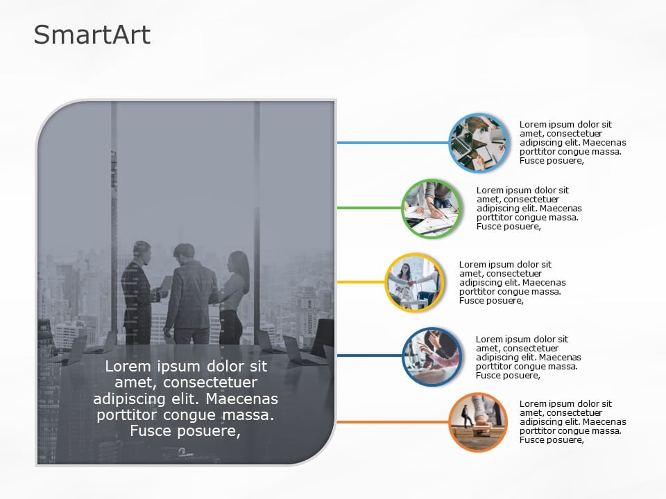 SmartArt Picture Callout 5 Steps & Google Slides Theme