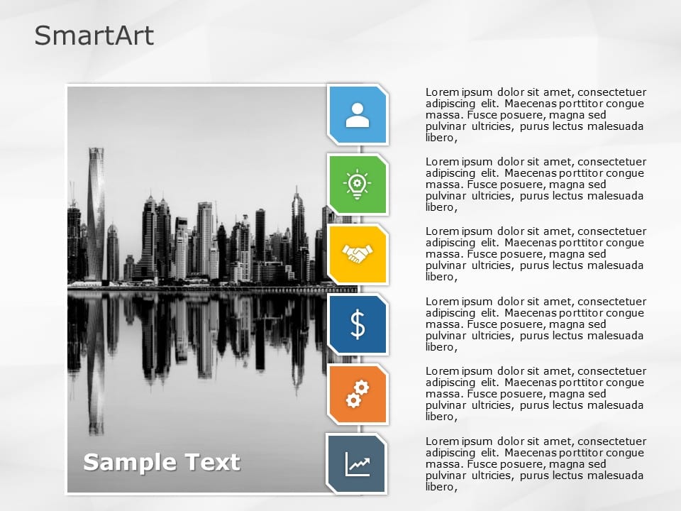 SmartArt Picture Vertical 6 Steps & Google Slides Theme