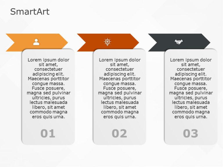 SmartArt Process Chevron Arrows 3 Steps