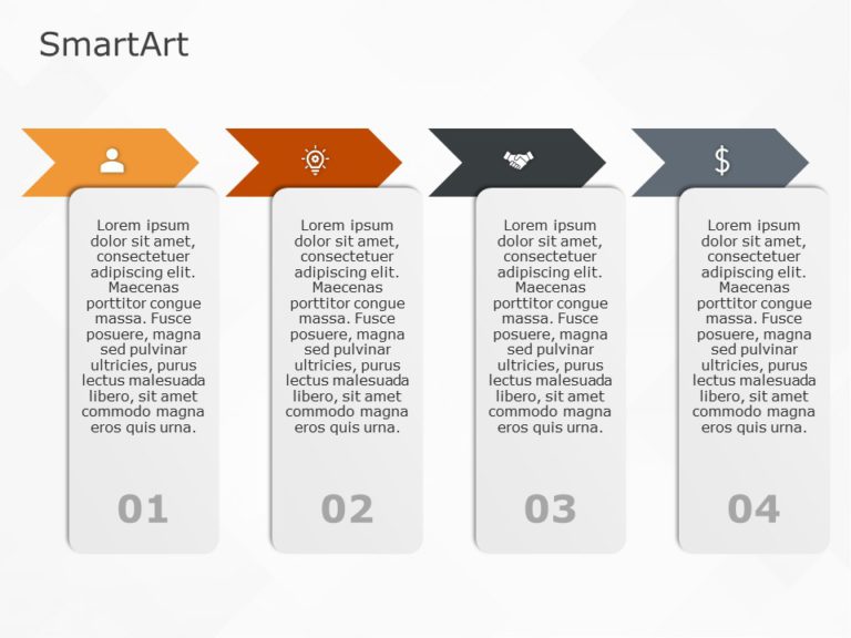 SmartArt Process Chevron Arrows 4 Steps & Google Slides Theme