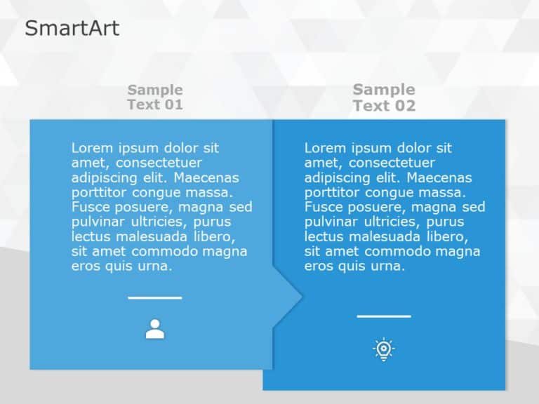 SmartArt Process Sequential Arrows 2 Steps & Google Slides Theme