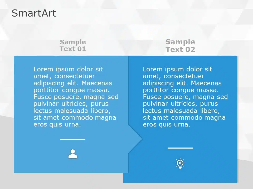 SmartArt Process Sequential Arrows 2 Steps & Google Slides Theme