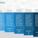 SmartArt Process Sequential Arrows 5 Steps & Google Slides Theme