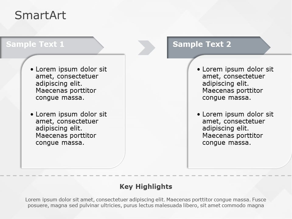 SmartArt Process Text 2 Steps & Google Slides Theme