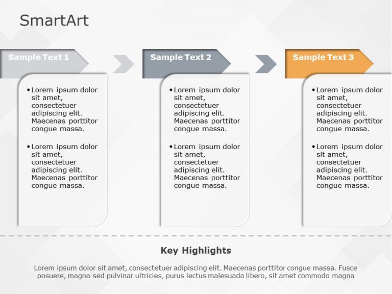 SmartArt Process Text 3 Steps