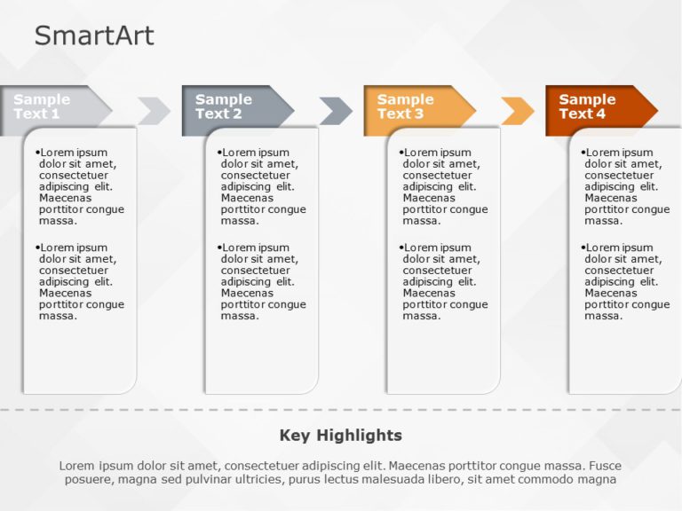 SmartArt Process Text 4 Steps