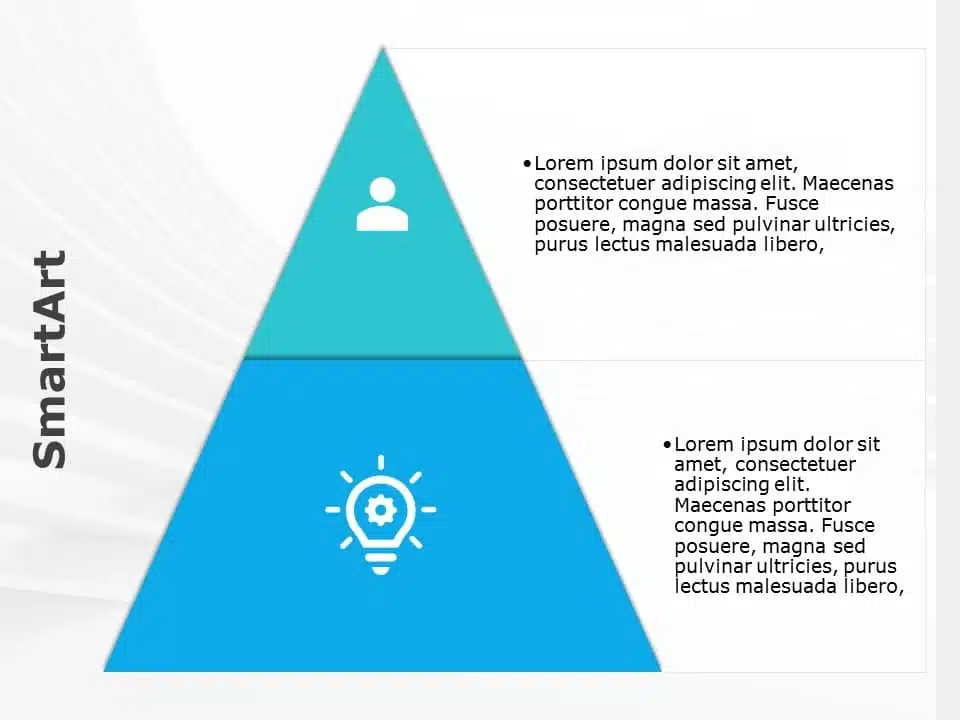 SmartArt Pyramid Basic 2 Steps & Google Slides Theme