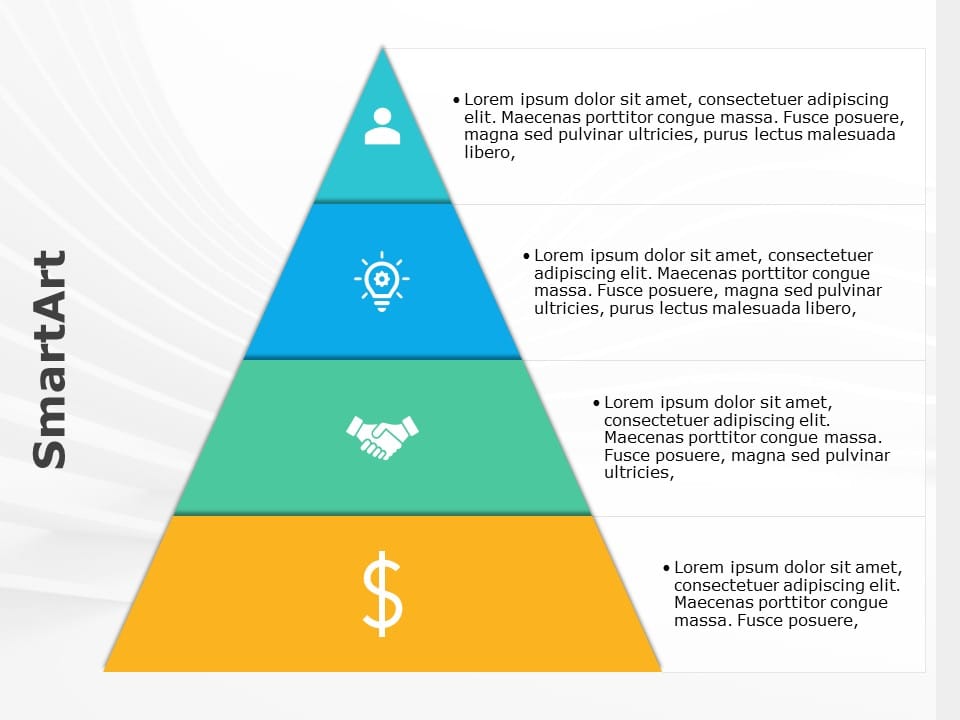 Smart Technology Pyramid SmartArt Pyramid Basic 4 Steps