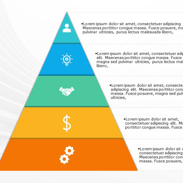 Smartart Pyramid Basic Text 5 Steps