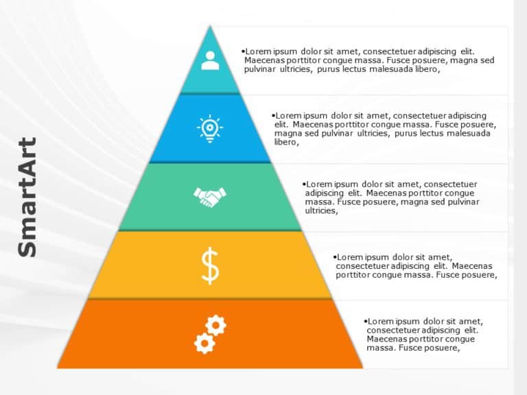 SmartArt Pyramid Basic 5 Steps & Google Slides Theme