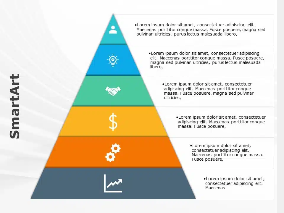 SmartArt Pyramid Basic 6 Steps & Google Slides Theme