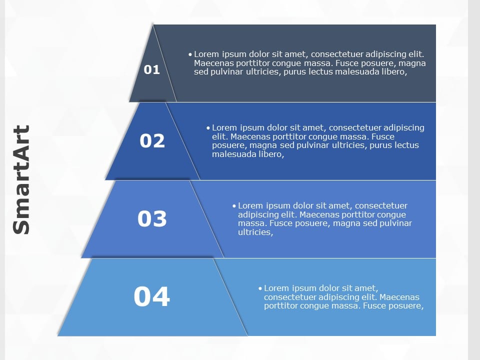 SmartArt Pyramid Basic text 4 Steps & Google Slides Theme