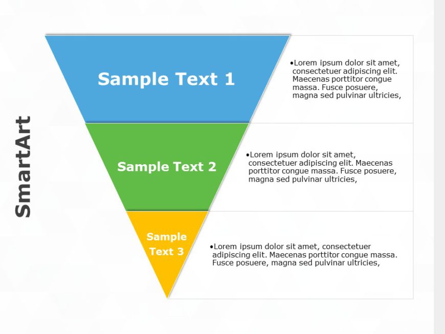 SmartArt Pyramid Inverted 3 Steps