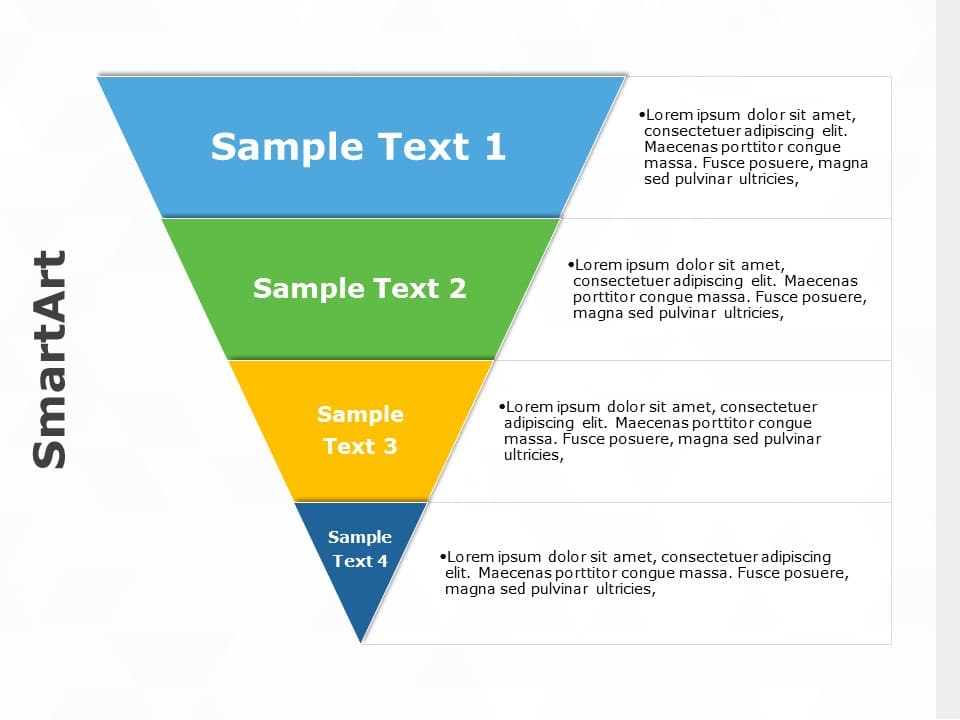 SmartArt Pyramid Inverted 4 Steps & Google Slides Theme